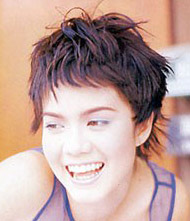 wild short hair with choppy bangs