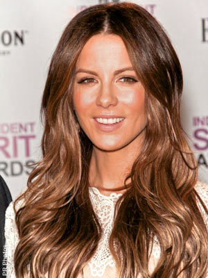 Kate Beckinsale with a long curly hairstyle