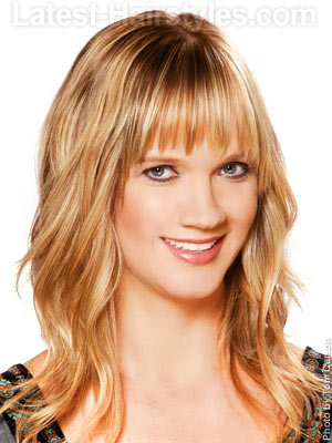 Long wavy hairstyle with bangs for 2012