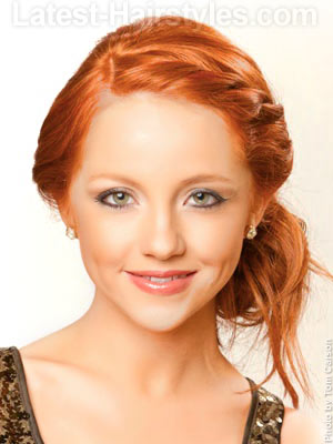 Braided messy updo hairstyle for 2012