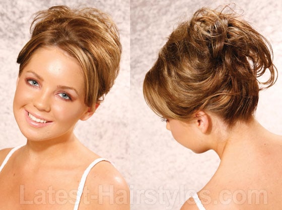 Loose wedding updo haristyle Adding Curls and Parting the Hair