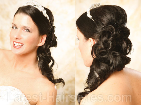 elegant side ponytail wedding hairstyle Step 1 Longer Locks