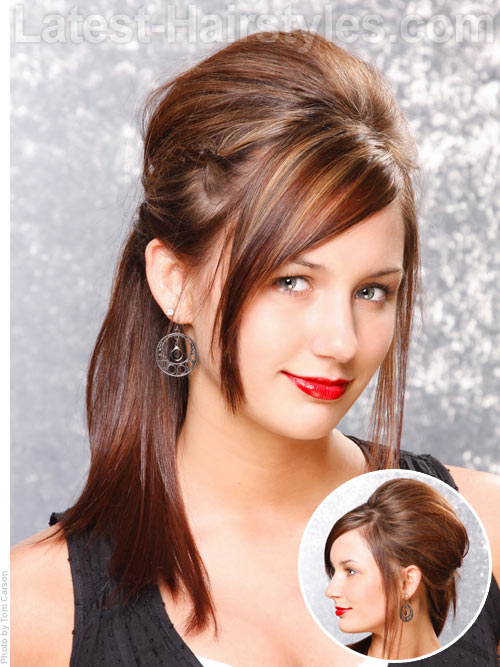homecoming-half-updo-hairstyle A half updo hairstyle for homecoming
