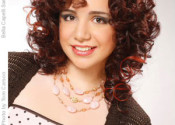 A pretty medium fall hairstyle for curly hair
