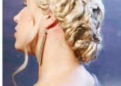 A braided hairstyle for winter formal dance