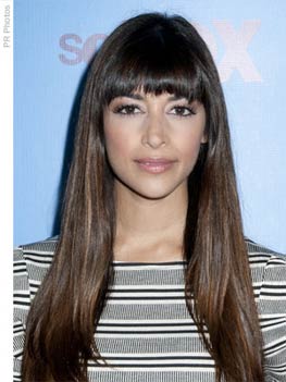 Hannah Simone Long Hair With Blunt Bangs