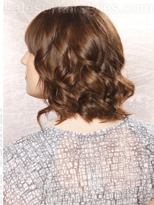 Medium Length Casual Layered Curls Back View