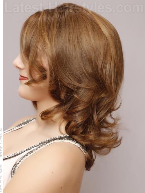 Tapered Curls - Face Framing Layers Honey Colored Brown Hair
