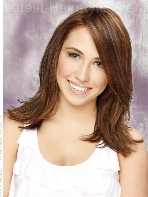 Medium brown hair color layered haircut