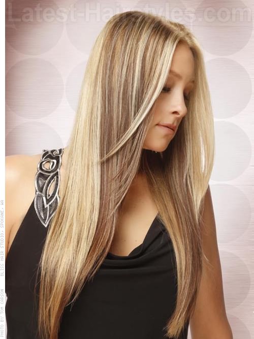 Framed Long Blonde Highlighted Style Side View