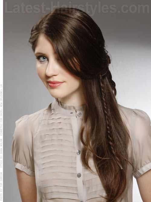 Peek a Boo Braid Long Brunette Style