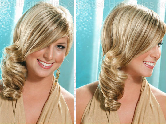 side swept hair idea for a round face