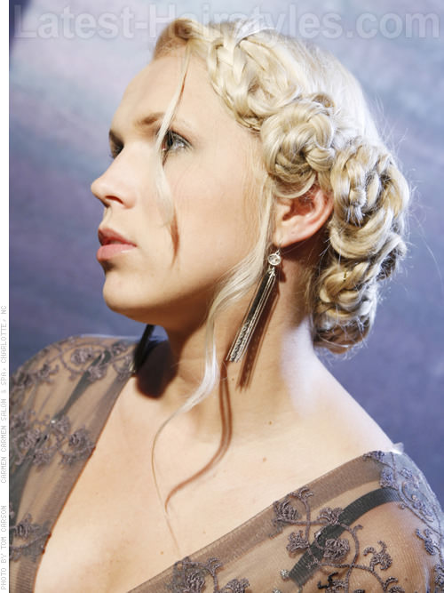 Braided Pale Blonde Glamorous Updo  Braided Pale Blonde Glamorous Updo