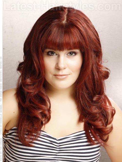 Deep Red Style Long Bangs