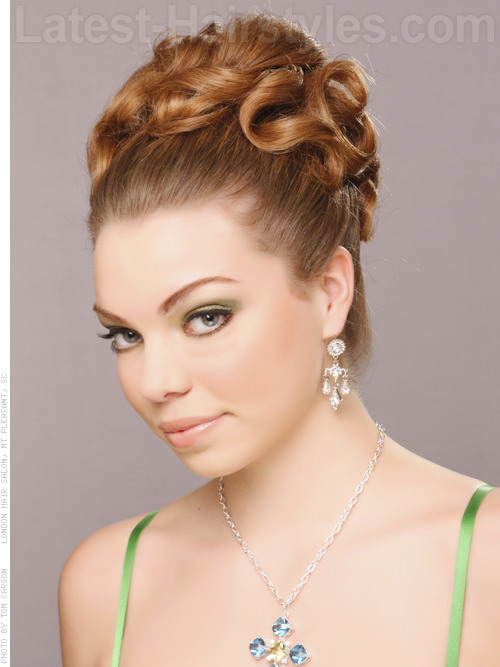 Grecian Lady Coiled Updo View 2 Grecian Lady Coiled Updo View 2