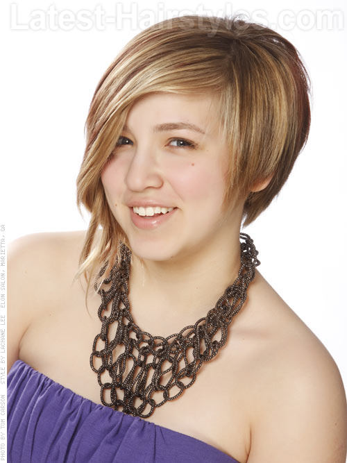 Long Piecey Front Shaped Style - Blonde Highlights