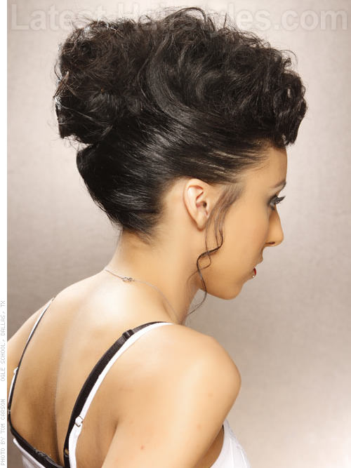 Pinup Style Fun Updo for Long Hair - Back View
