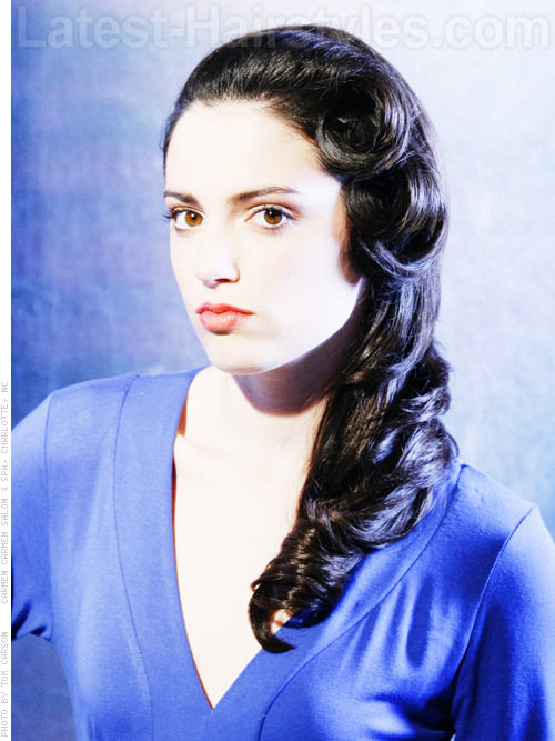 Raven Swirl Style for Longer Hair Side View Raven Swirl Style for Longer Hair Side View