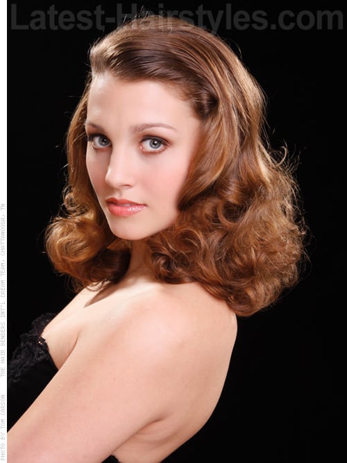 Screen Siren Glamorous Retro Style Cascading Curls Side View Screen Siren Glamorous Retro Style Cascading Curls Side View