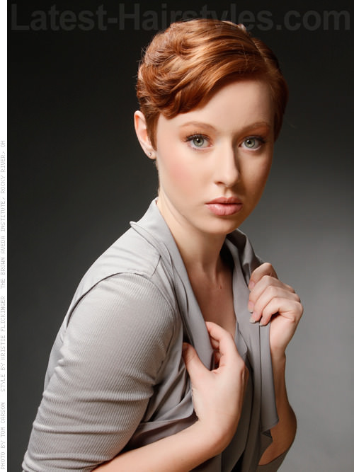 Short Cropped Light Brown Sleek Style Short Cropped Light Brown Sleek Style
