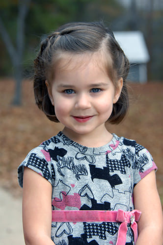 Adorable Little Girl with Side Braid Hair Pulled Away from Face Adorable Little Girl with Side Braid Hair Pulled Away from Face