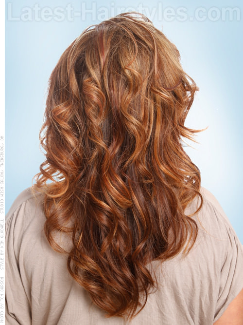 Bouncy Curls Long Casual Style Back View
