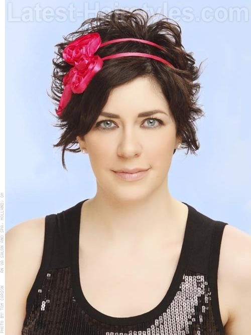Choppy Brunette Style with Bright Accessory Choppy Brunette Style with Bright Accessory