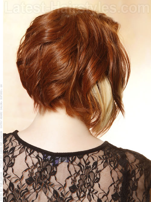 Copper Delight Smooth Style with Blonde Highlights - Back View