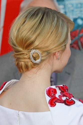 bun hairstyle with accessory
