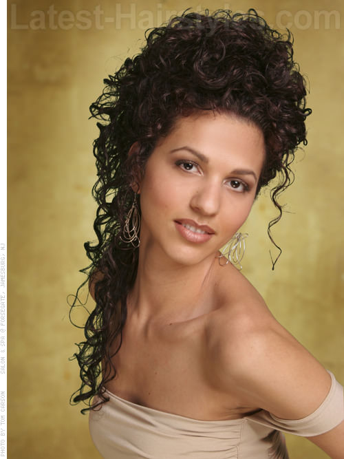 Grecian Long Brunette Style with Lots of Curls