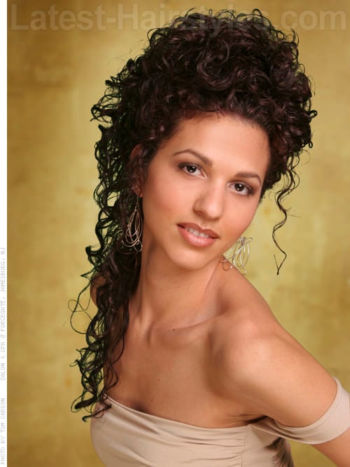 Grecian Long Brunette Style with Lots of Curls Grecian Long Brunette Style with Lots of Curls