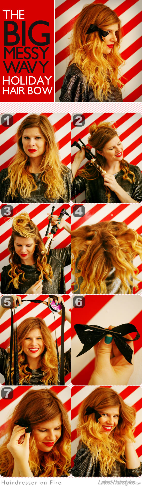 holiday hair bow tutorial