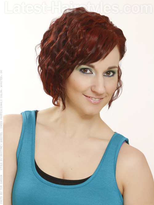 Red Crimped Short Style Red Crimped Short Style