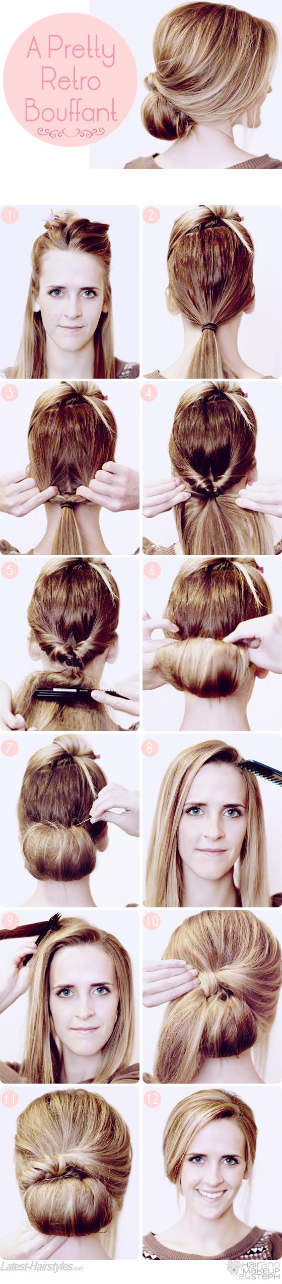 retro bouffant hair tutorial