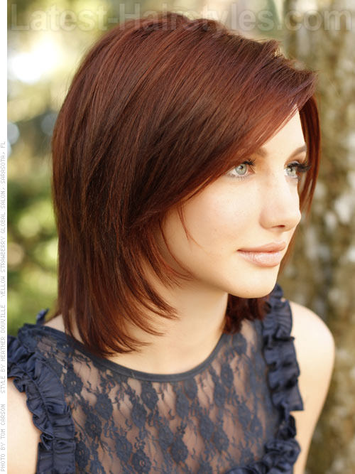 rich red medium layered cut side view 
