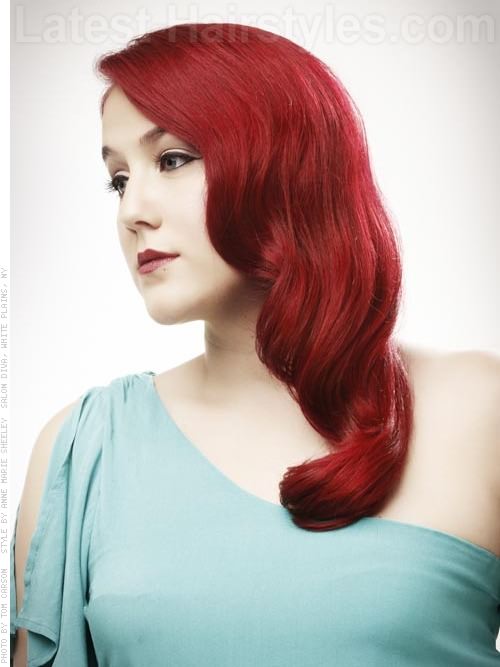 Ruby Red Dream Sleek Color With Waves Ruby Red Dream Sleek Color With Waves