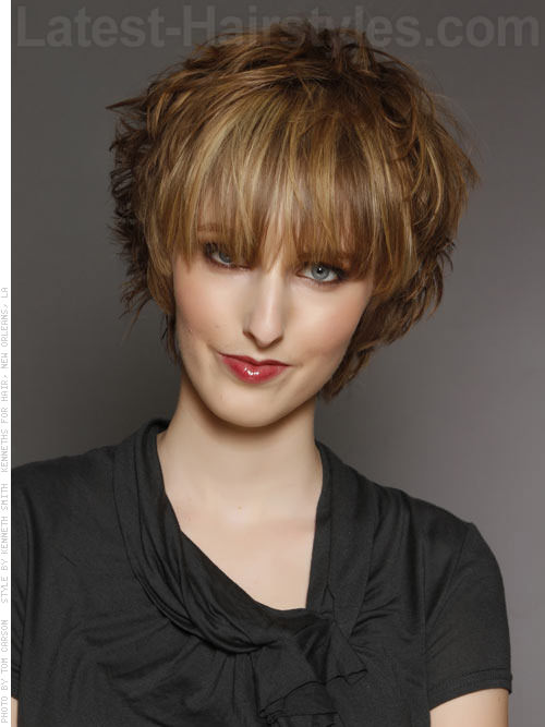 Short Fun Messy Style with Long Bangs Short Fun Messy Style with Long Bangs