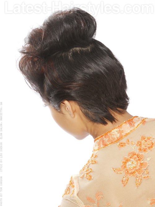 Up Up and Away Fun Updo with Cropped Back - Neck View