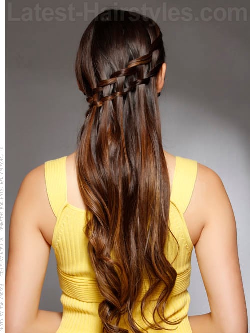 Waterfall Diagonal Braid for Long Hair