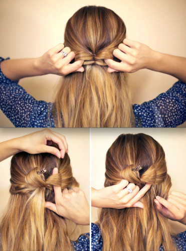 half up hair bow tutorial