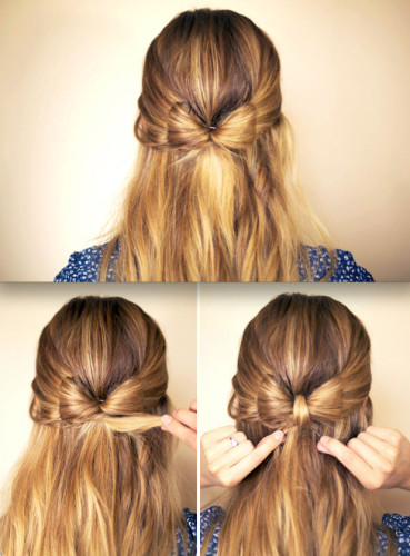 half up hair bow hairstyle