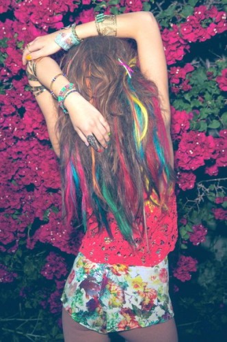 rainbow colored hair