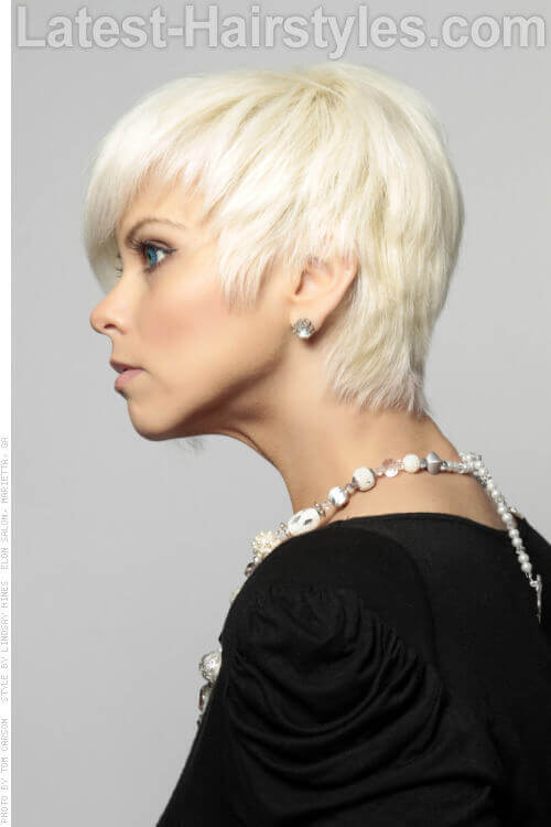 Asymmetrical Short Funky Hairstyle Side View