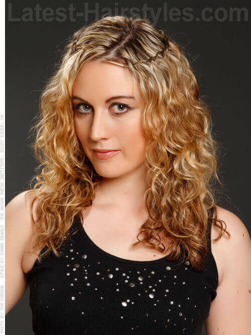 Curly Hairstyle with Halo Braid Best Curly Hairstyle with Halo Braid