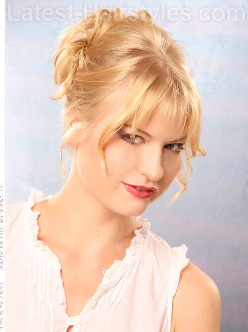Disheveled Updo with Fringe Best Disheveled Updo with Fringe