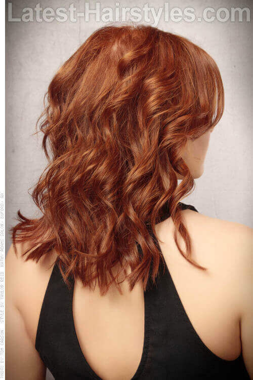 Relaxed Wavy Hairstyle with Waves Back View
