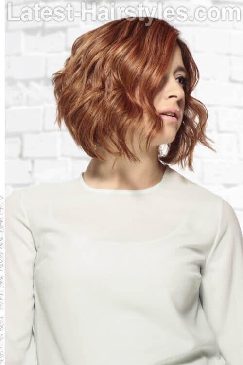 Wavy Short Stacked Hairstyle Best Wavy Short Stacked Hairstyle