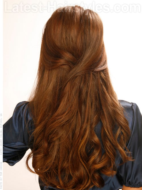 Pinning some pilus upwards allows y'all to maintain some length around your human face upwards 23 Gorgeous Formal Half Updos You’ll Fall In Love With