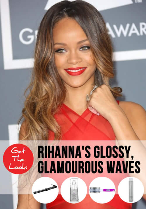 sometimes she keeps things ultra casual too hence New Rihanna Hairstyle to Copy: Glossy Glam Waves