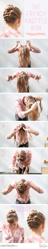  Why settle for a uncomplicated exceed knot when you lot tin pair it amongst a gorgeous braid The Easiest French Knotted Bun Tutorial Ever
